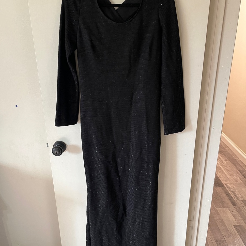 St. John Black Long Sleeve Dress